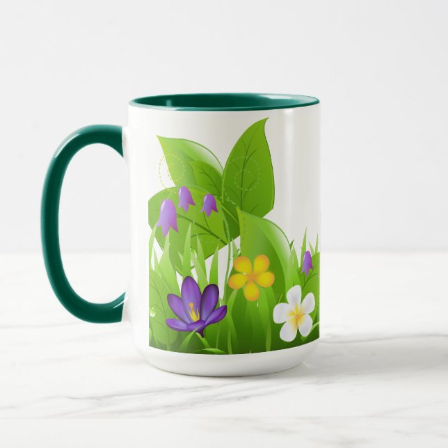 Leaves and Flowers Mug (Left)