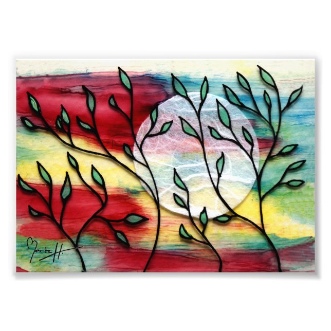 Leaves and Ink Transparent Layers Photo Print (Front)