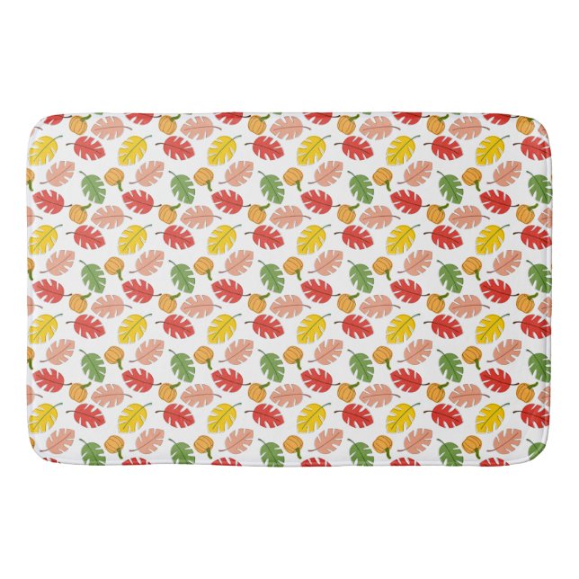 Leaves and Pumpkins Bath Mat (Front)