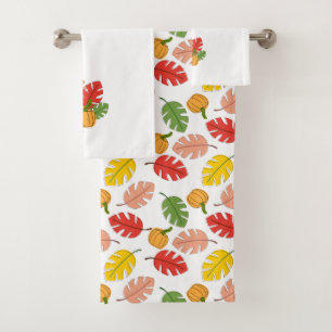 Leaves and Pumpkins Bath Towel Set