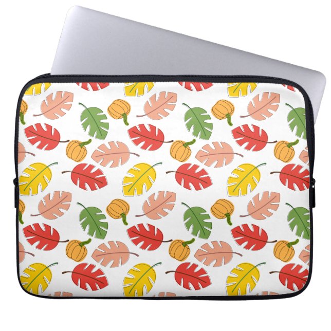 Leaves and Pumpkins Laptop Sleeve (Front)