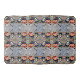 Leaves and Sea Shells Pattern Bathroom Mat