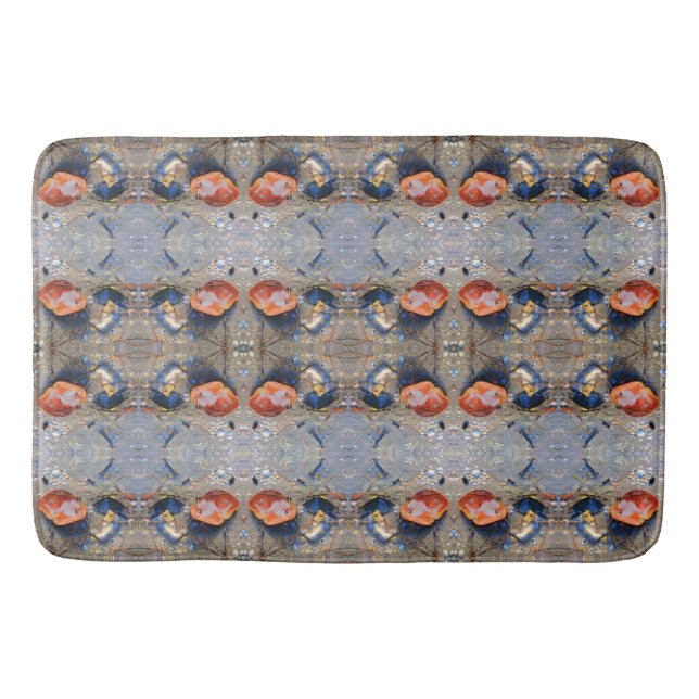 Leaves and Sea Shells Pattern Bathroom Mat (Front)