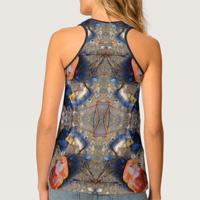 Leaves and Sea Shells Pattern, II Tank Top (Back)