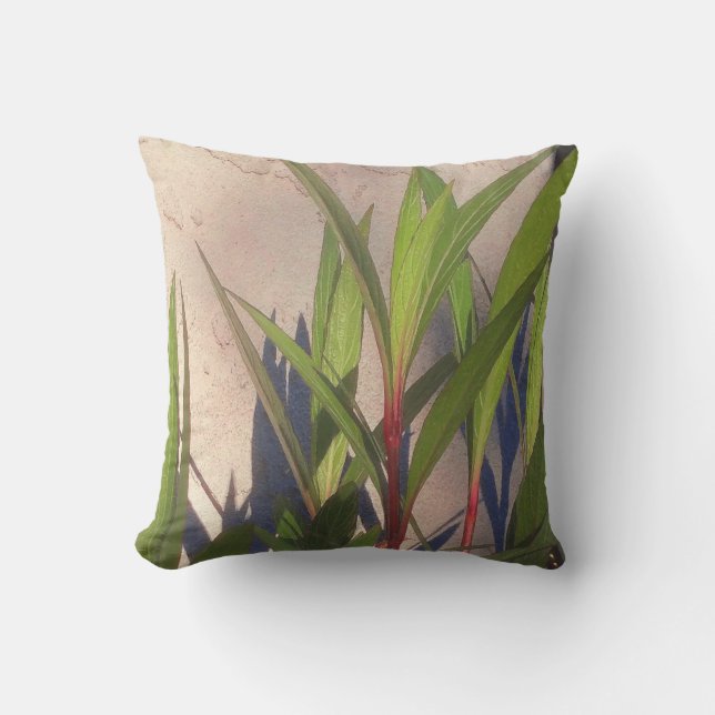 Leaves and Shadows Throw Pillow (Front)