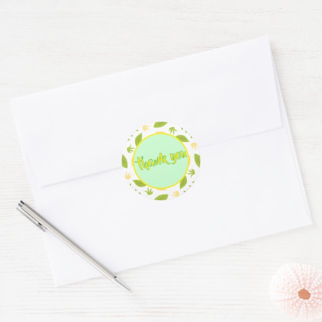Leaves and Twigs THANK YOU sticker custom (Envelope)