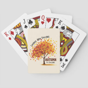Leaves Are Falling, Autumn Is Calling – Cozy Fall Poker Cards