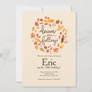 Leaves Are Falling Invitation