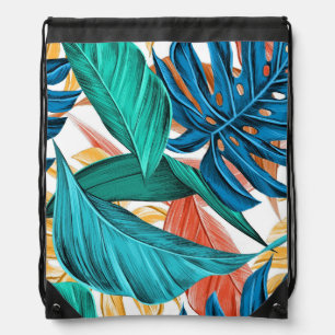 Leaves art drawstring bag