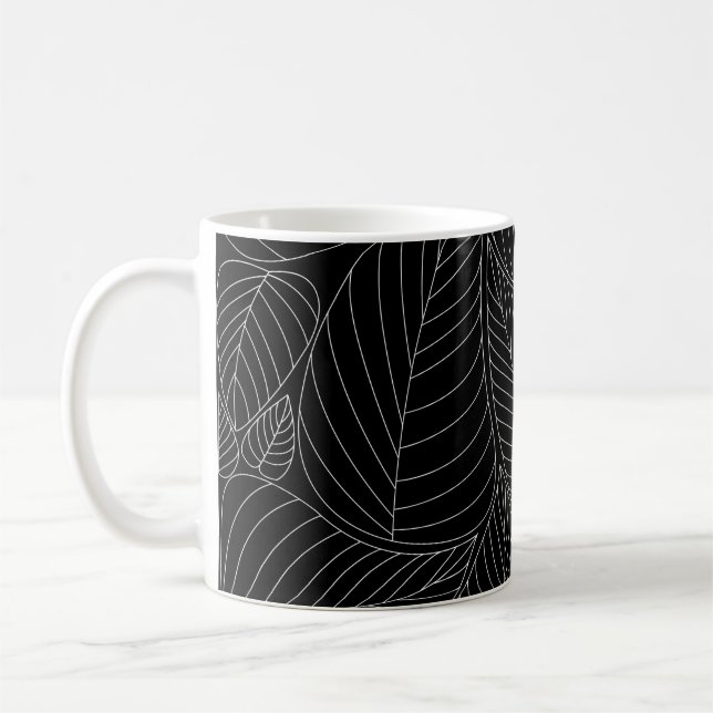 Leaves background pattern. - Illustration, Formal  Coffee Mug (Left)
