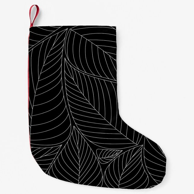 Leaves background pattern. - Illustration, Formal  Small Christmas Stocking (Front)