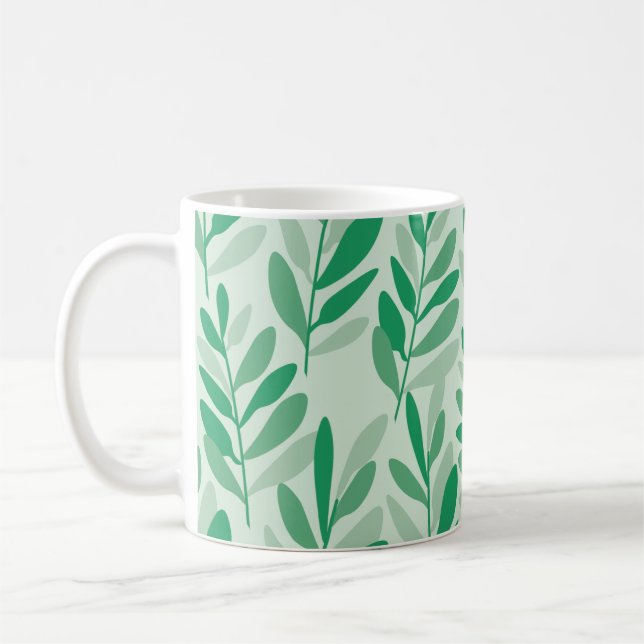 Leaves background pattern texture coffee mug (Left)
