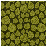 Leaves - Banana Yellow on Dark Olive Fabric