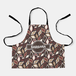 Leaves Beige Brown Minimal Pattern Apron