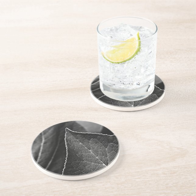 leaves being drink coaster (Side)