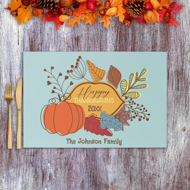 Leaves Berries and Pumpkin Thanksgiving Placemat (Creator Uploaded)