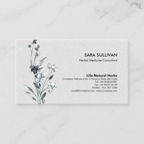 Leaves Berries Herbal Medicine Herbs Business Card