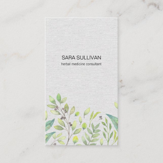 Leaves Berries Herbal Medicine Herbs Business Card (Front)