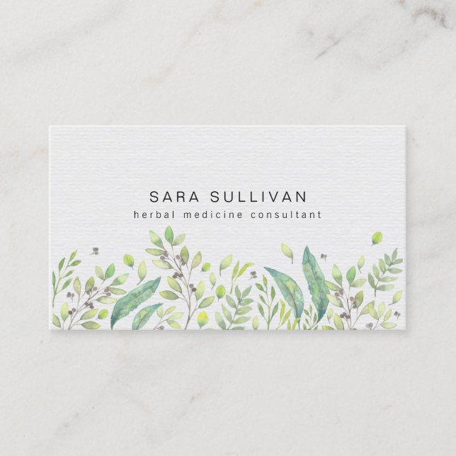 Leaves Berries Herbal Medicine Herbs Business Card (Front)