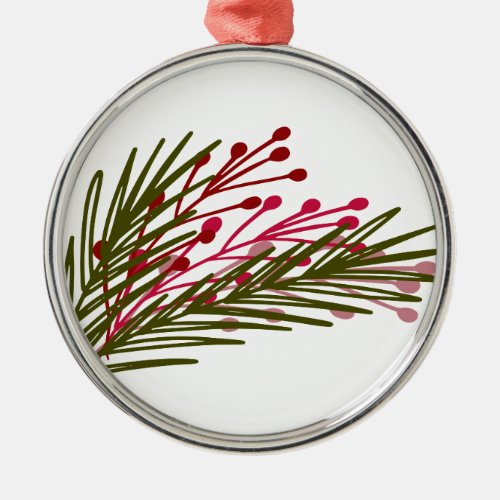 Leaves  Berries Holiday Ornament