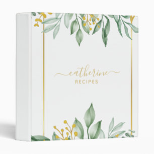 Leaves Blank own Cookbook Personalized Recipe 3 Ring Binder