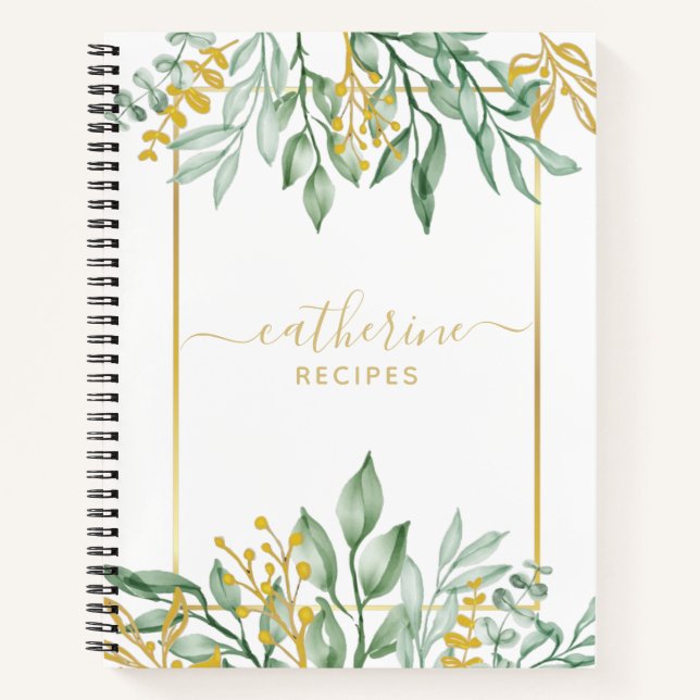 Leaves Blank own Cookbook Recipe To Write In Notebook (Front)