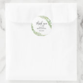 Leaves Botanical Wreath Bridal Shower Thank You Classic Round Sticker (Bag)