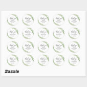 Leaves Botanical Wreath Bridal Shower Thank You Classic Round Sticker (Sheet)