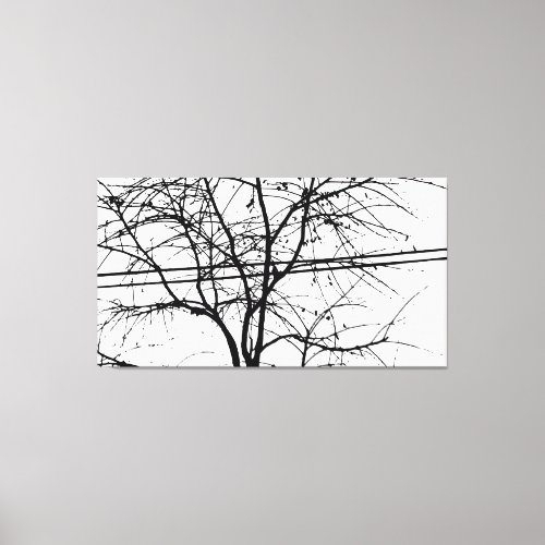 Leaves Branches And Power Lines In the Fall Canvas Print