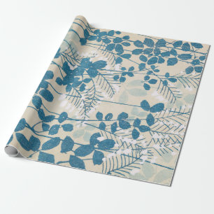 Leaves Branches Botanical Print Vintage Japanese Wrapping Paper