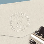 Leaves & Buds Personalized Wedding Embosser<br><div class="desc">Personalize your wedding stationery or favors with this elegant embosser featuring your names joined by a decorative ampersand and encircled by a rustic botanical wreath illustration.</div>