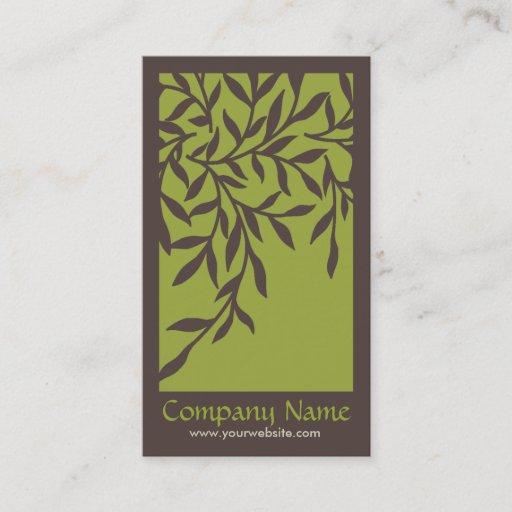 Customizable Leaves Business Card (Green)