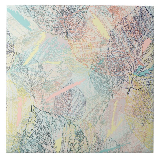 Leaves.  ceramic tile (Front)