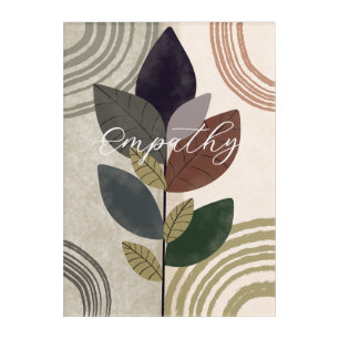 Leaves Earth Tones Abstract Acrylic Wall Art