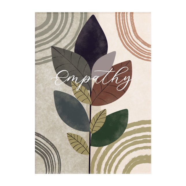 Leaves Earth Tones Abstract Acrylic Wall Art (Front)