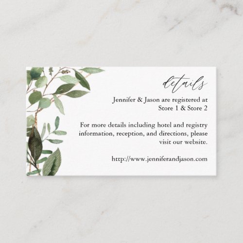 Leaves  Eucalyptus Gold Details Enclosure Card