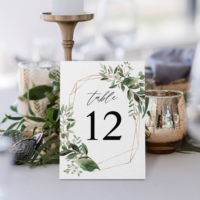 Leaves & Eucalyptus Gold Table Number (Creator Uploaded)
