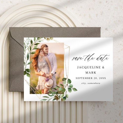 Leaves  Eucalyptus Gold V Photo Save the Date