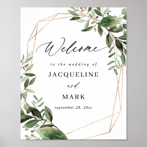 Leaves  Eucalyptus Gold Welcome Sign