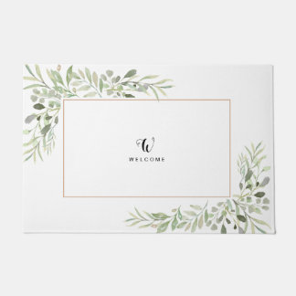 Leaves Eucalyptus Greenery Simply Minimalist Doorm Doormat