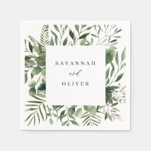 Leaves & Eucalyptus Name Napkins