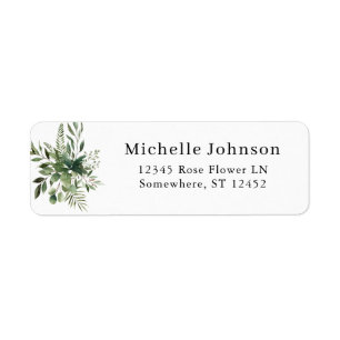 Leaves & Eucalyptus Return Address Label