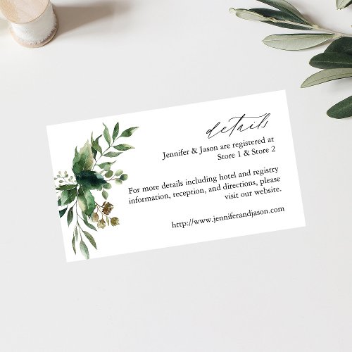 Leaves  Eucalyptus Rustic Details Enclosure Card