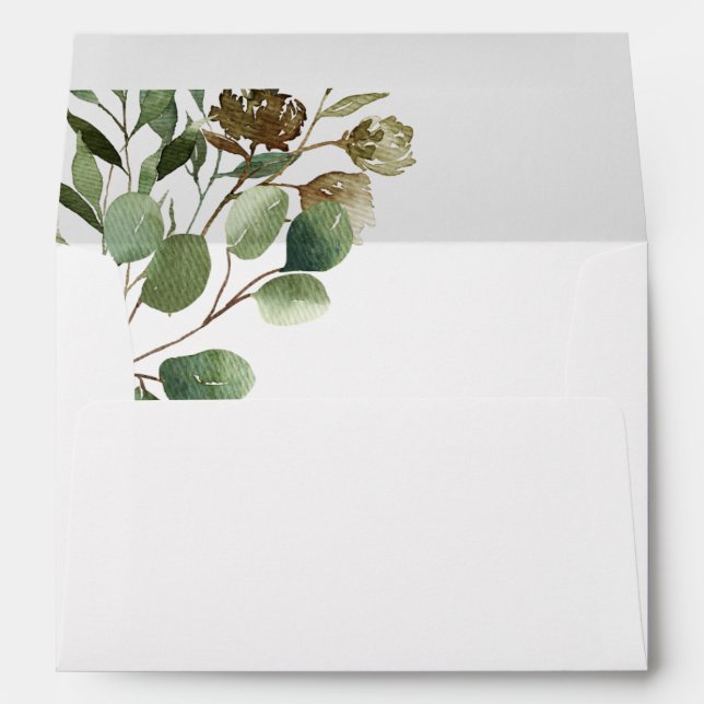 Leaves & Eucalyptus Rustic  Envelope (Back (Bottom))