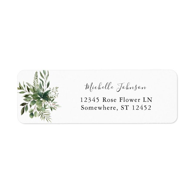 Leaves & Eucalyptus Rustic Return Address Label (Front)
