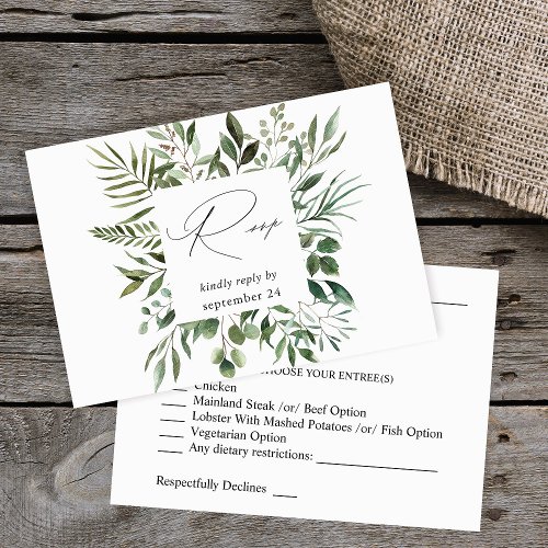 Leaves  Eucalyptus Rustic w Meal RSVP