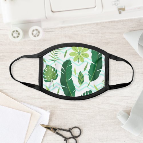 Leaves Exotic Tropical Geometrica Pattern Light Face Mask