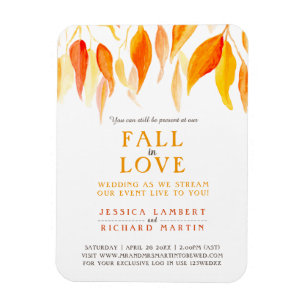 Leaves fall in love wedding streaming orange magnet