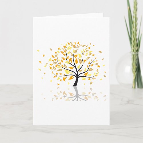 Leaves Falling From A Tree Card