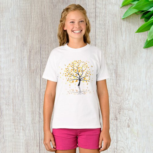 Leaves Falling From A Tree T_Shirt